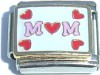 Mum with red hearts - enamel 9mm Italian charm